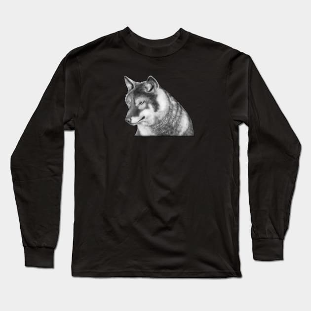 Wolf Long Sleeve T-Shirt by Tim Jeffs Art